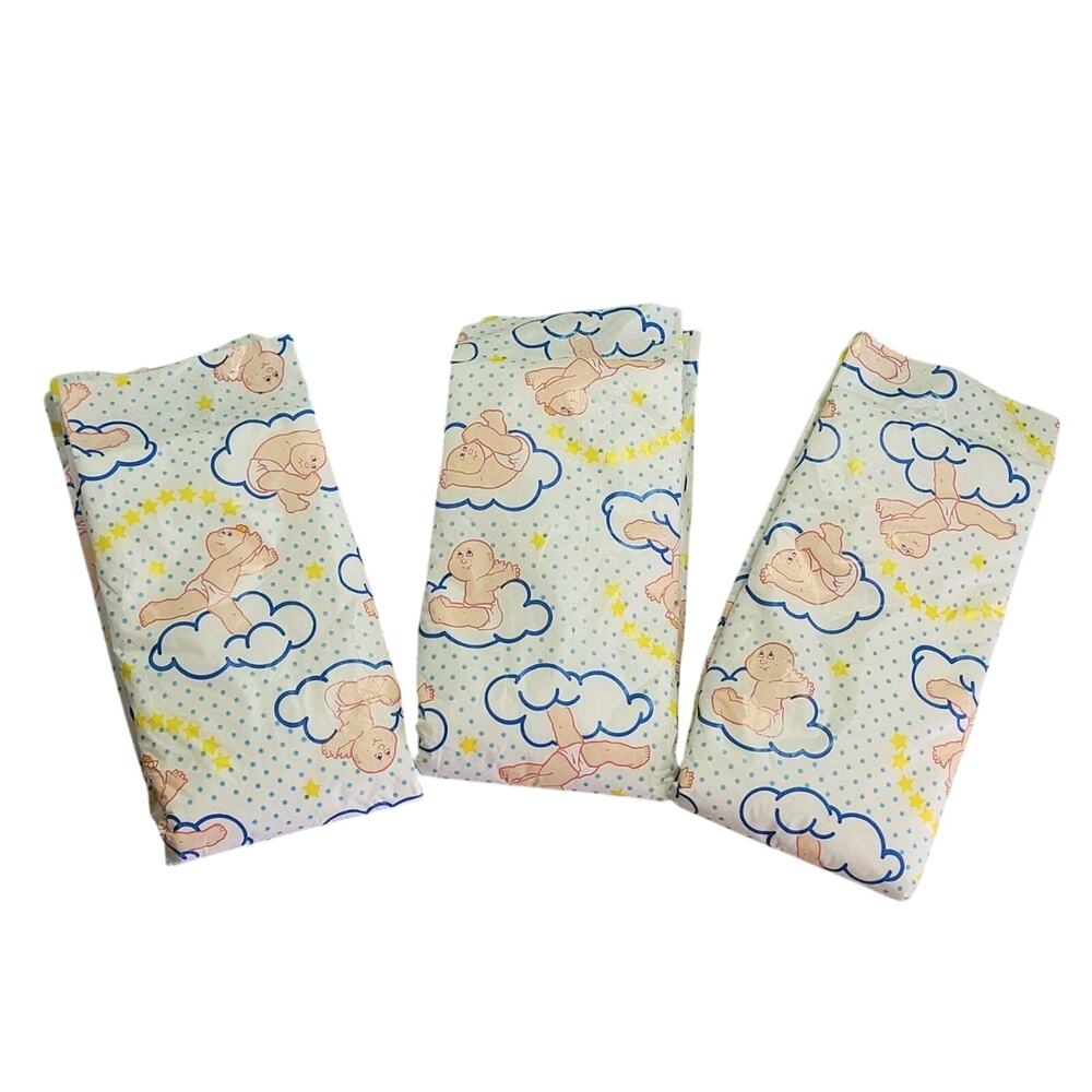 Vintage Lot Of 3 Cabbage Patch Kids CPK Doll Diapers Diaper Cloud New 1980s